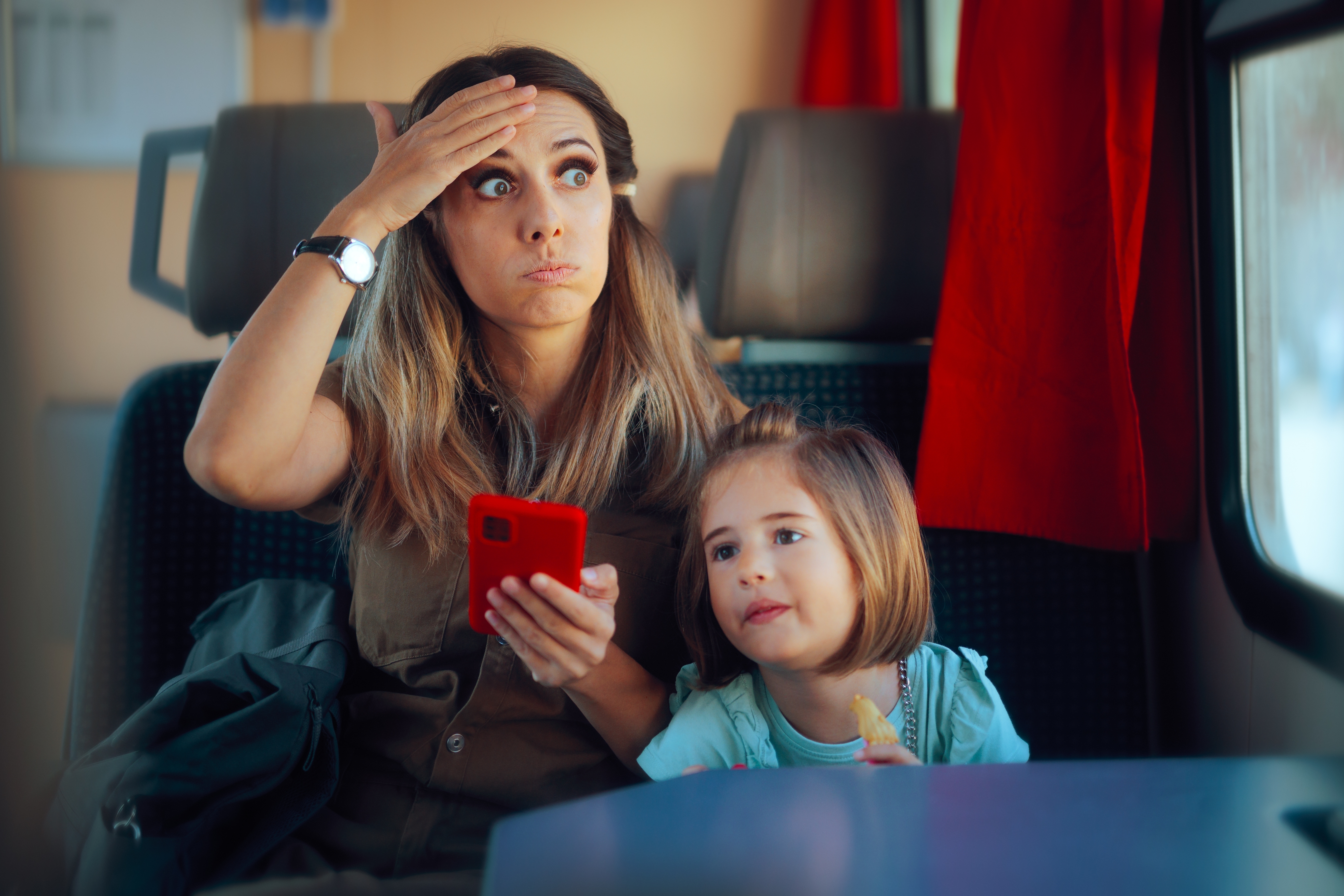 Frustrated woman with child